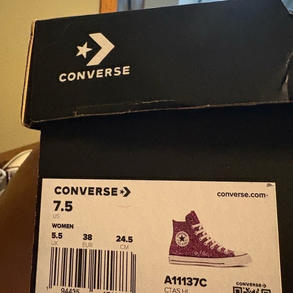 Converse Shimmering Purple High-Tops chuck taylor all star women’s pink sparkle - Picture 7 of 7